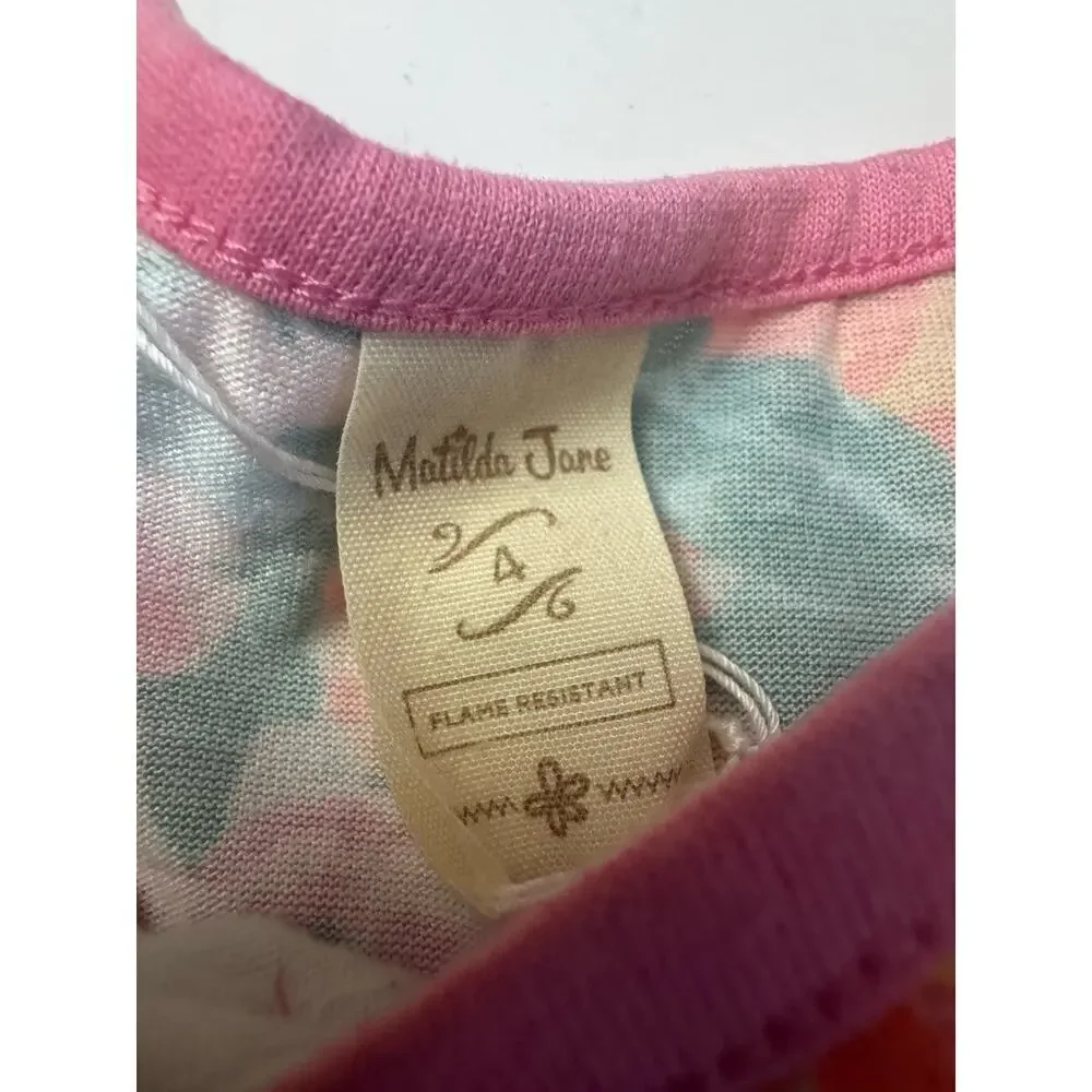 Matilda Jane Girls Floral Ruffle Nightgown Shift Dress Size 4